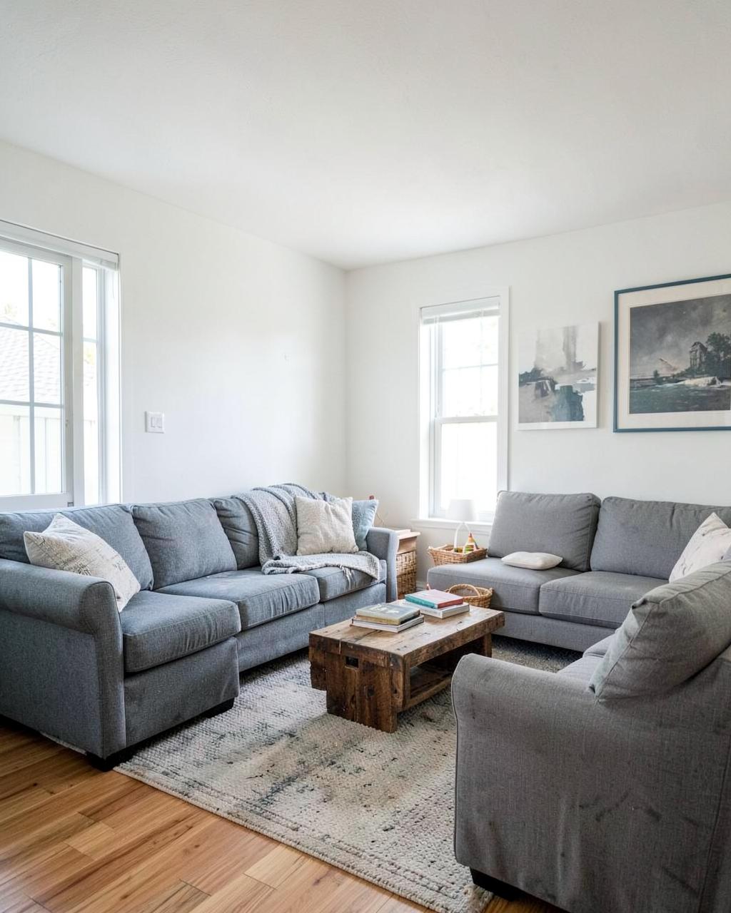 Bright, comfortable furnished CJR Stays living room